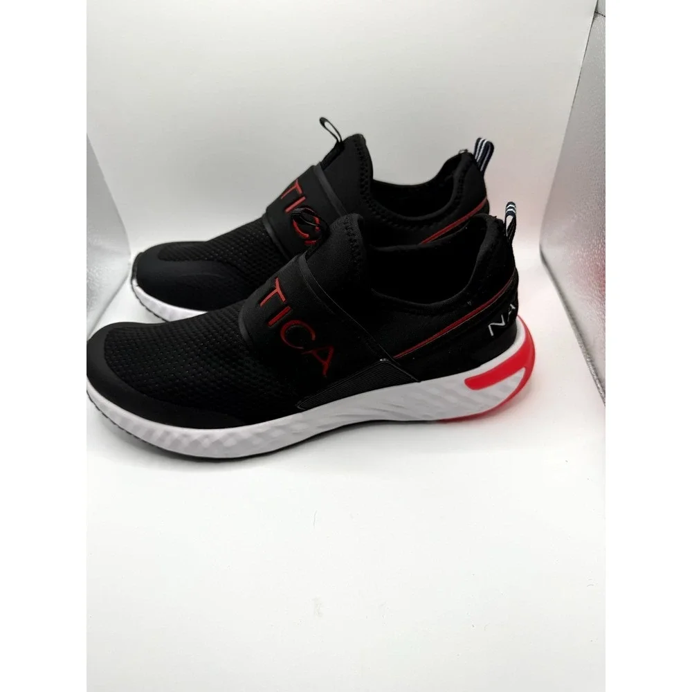 Nautica Zenton Men 11 Sneaker Black Low Top Casual Fashion Slip On Walking Shoes